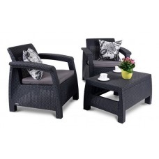 Комплект мебели Bahamas Weekend Set (2 кресла+столик), графит