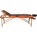 Массажный стол Atlas Sport 70 см складной 3-с деревянный чёрно-оранжевый фото