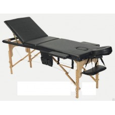 Массажный стол Atlas Sport 70 см складной 3-с деревянный чёрный