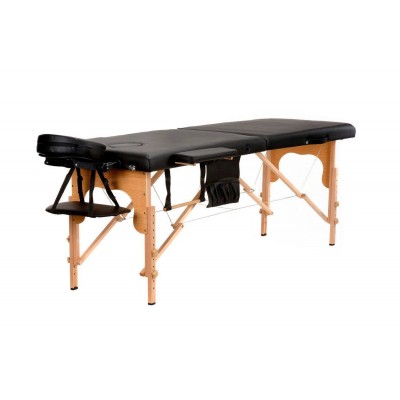 Массажный стол Atlas Sport складной 2-с деревянный чёрный фото