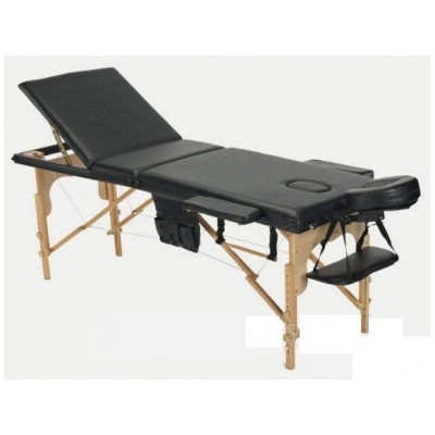 Массажный стол Atlas Sport складной 3-с деревянный чёрный фото
