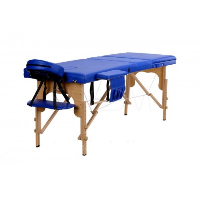 Массажный стол Atlas Sport складной 3-с деревянный синий фото