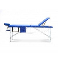 Массажный стол Body Fit складной 3-с алюминиевый XXL синий