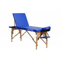 Массажный стол Body Fit складной 3-с деревянный синий