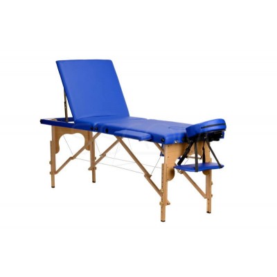 Массажный стол Body Fit складной 3-с деревянный синий фото
