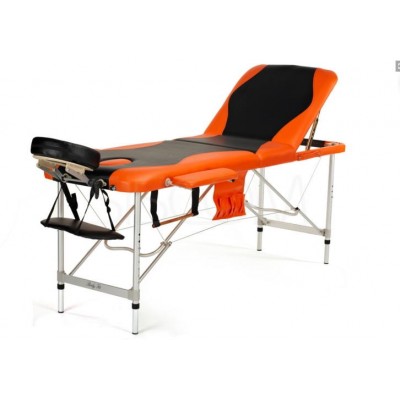 Массажный стол складной 3-с ал Atlas sport чёрно-оранжевый фото