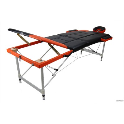 Массажный стол складной 3-с ал Atlas sport рельефный чёрно-оранжевый фото