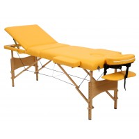 Складной 3-х секционный деревянный массажный стол RS BodyFit, жёлтый