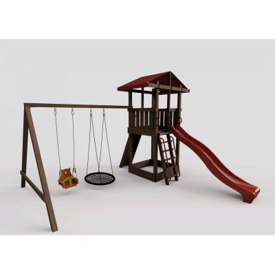 Детская игровая площадка с качелями и горкой 2,2 м "Непоседа" Модель 2 фото