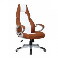 Офисное кресло Calviano CARRERA коричнево-белое NF-6623