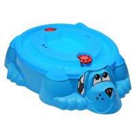 Песочница-бассейн "Собачка с крышкой" 432 голубой с голубой крышкой