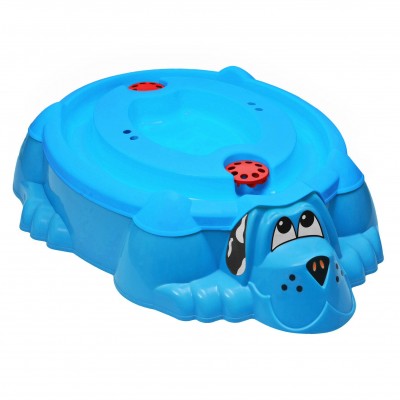 Песочница-бассейн "Собачка с крышкой" 432 голубой с голубой крышкой фото