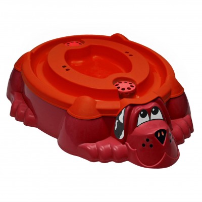 Песочница-бассейн "Собачка с крышкой" 432 красный с красной крышкой фото