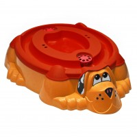 Песочница-бассейн "Собачка с крышкой" 432 красный с оранжевой крышкой