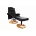 Массажное кресло с пуфом Calviano TV Комфорт (чёрное) фото