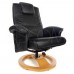 Массажное кресло с пуфом Calviano TV Комфорт (чёрное) 5 фото