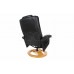 Массажное кресло с пуфом Calviano TV Комфорт (чёрное) 1 фото