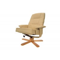 Массажное кресло с пуфом Calviano TV Relax (белое)
