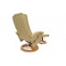 Массажное кресло с пуфом Calviano TV Relax (белое) 3 фото