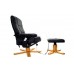 Массажное кресло с пуфом Calviano TV Relax (чёрное) 1 фото