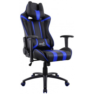 Офисное кресло Aerocool AC120 AIR-BB черно-синий с перфорацией фото