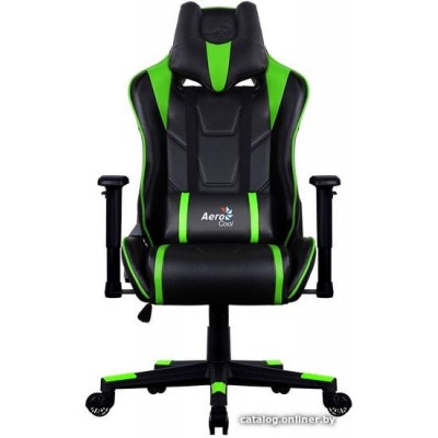 Офисное кресло Aerocool AC220 AIR-BG черно-зеленый с перфорацией фото