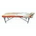 Складной 2-х секционный алюминиевый массажный стол BodyFit, бежево-оранжевый (70 см) фото