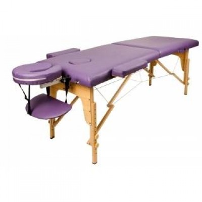 Массажный стол Atlas Sport 60 см складной 3-с деревянный + сумка в подарок (фиолетовый) фото