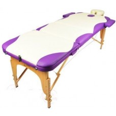 Массажный стол Atlas Sport 70 см складной 3-с деревянный (бело-розовый)