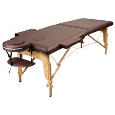 Массажный стол Atlas Sport складной 2-с 60 см деревянный + сумка в подарок (коричневый)