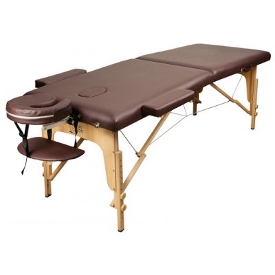 Массажный стол Atlas Sport складной 2-с 60 см деревянный + сумка в подарок (коричневый) фото